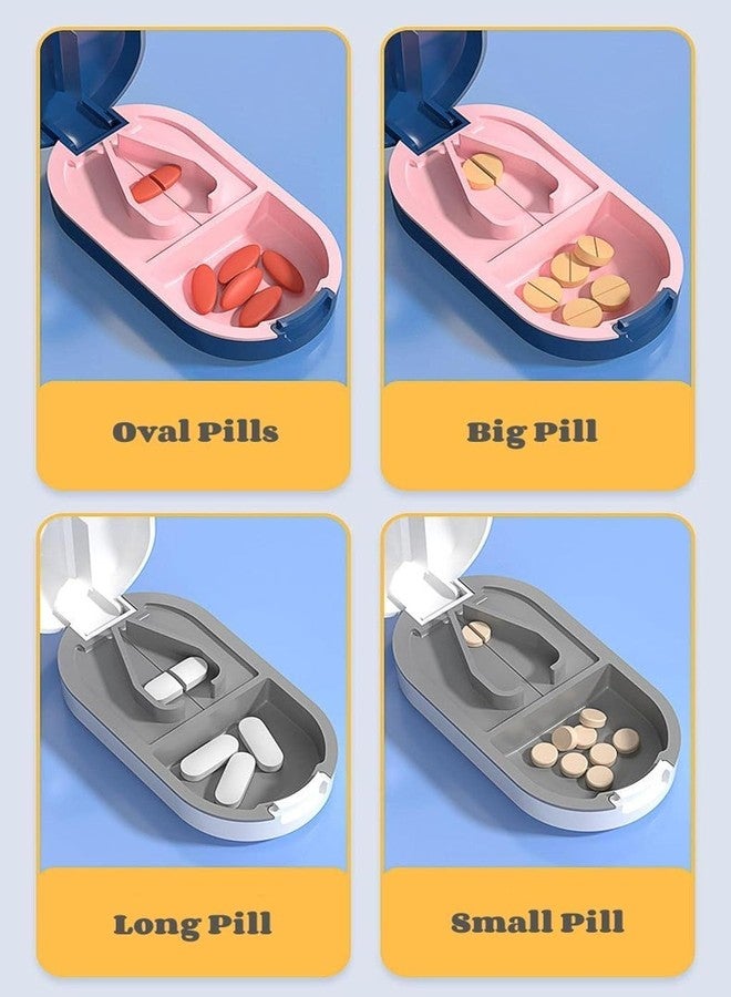 Abhaymart Portable Pill Box Tablets Cutter, Medicine Organizer Box with Pill Cutter for Small and Large Tablets 2 in 1 Pill Storage Organizer with Tablet Cutter for Daily Use, Travel (1 Pcs) - Image 5